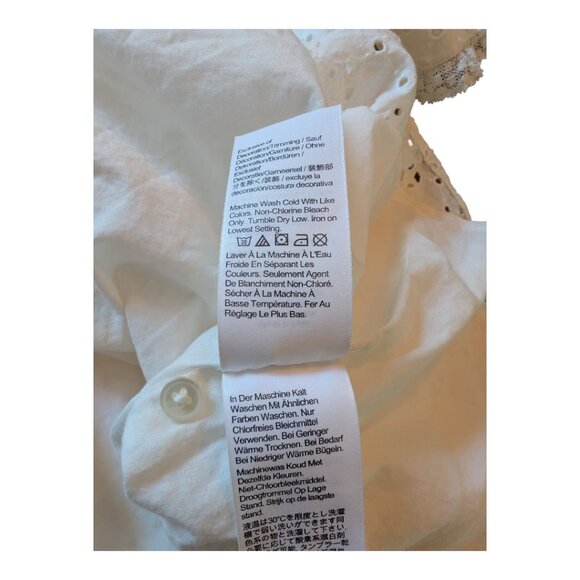 J. Crew | Button Front Mini Eyelet Dress | Ivory | Women’s Size 14 - Picture 10 of 14